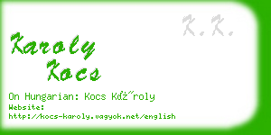 karoly kocs business card